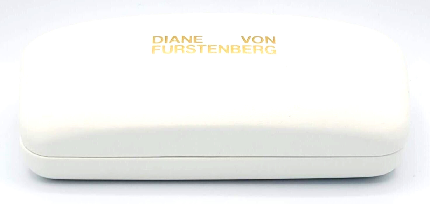 AUTHENTIC & NEW - DIANE VON FURSTENBERG - WHITE - HARD EYEGLASSES CASE