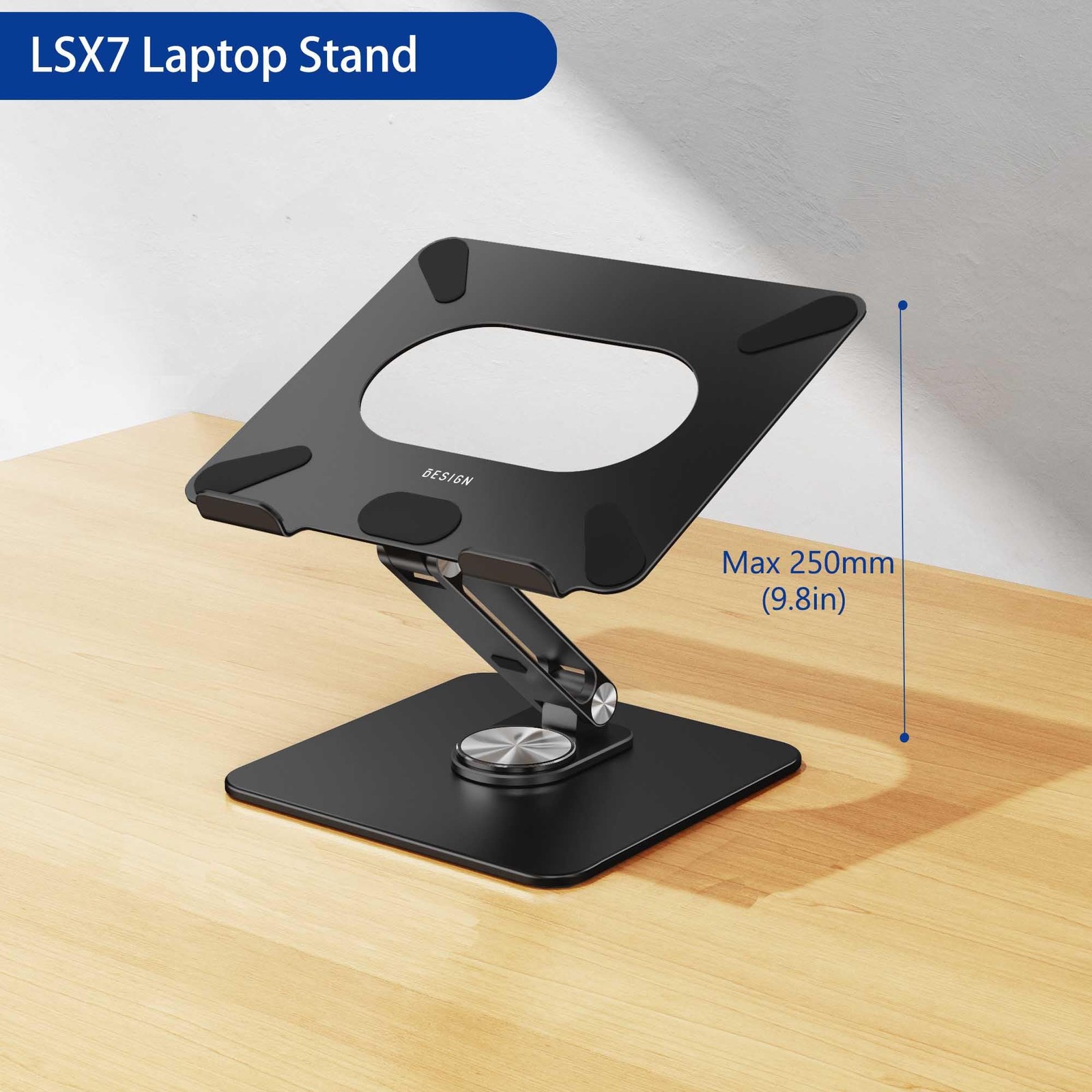 LSX7 Laptop Stand with 360 Rotating Base, Ergonomic Adjustable Notebook Riser...