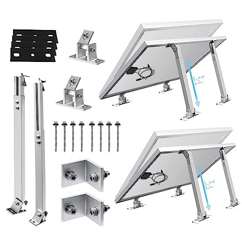2 Sets (4Pcs) Solar Panel Mounting Brackets - Adjustable Solar Panel Tilt