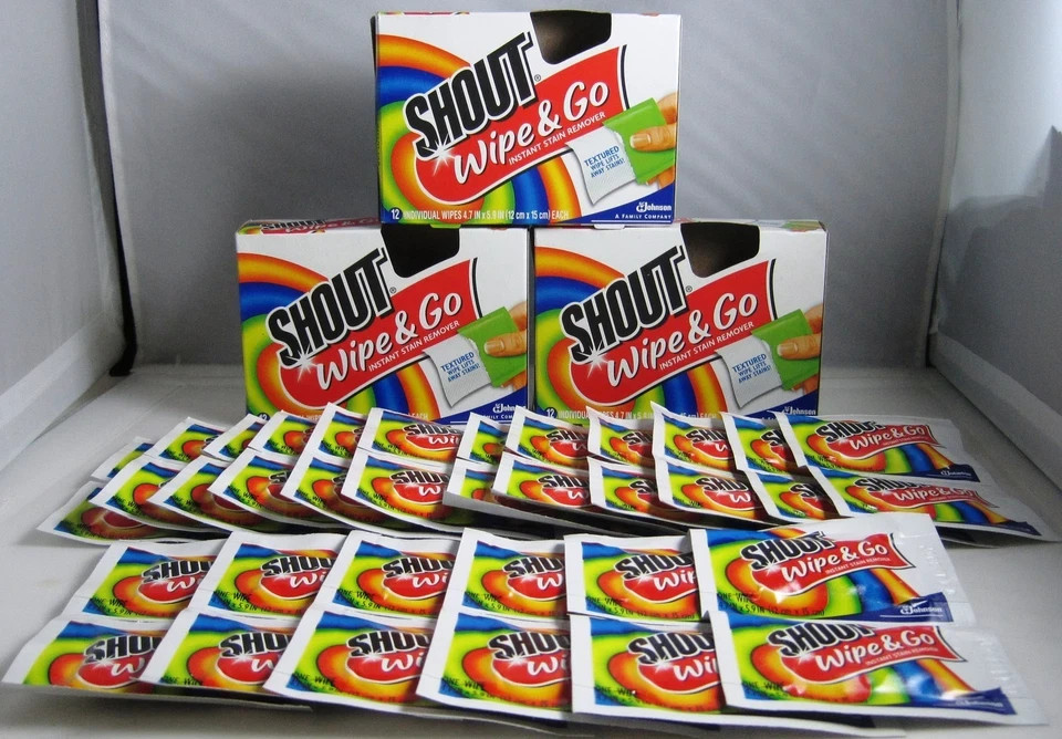 Shout Wipes Portable Stain Treater Towelettes Pack of 37 Wipes