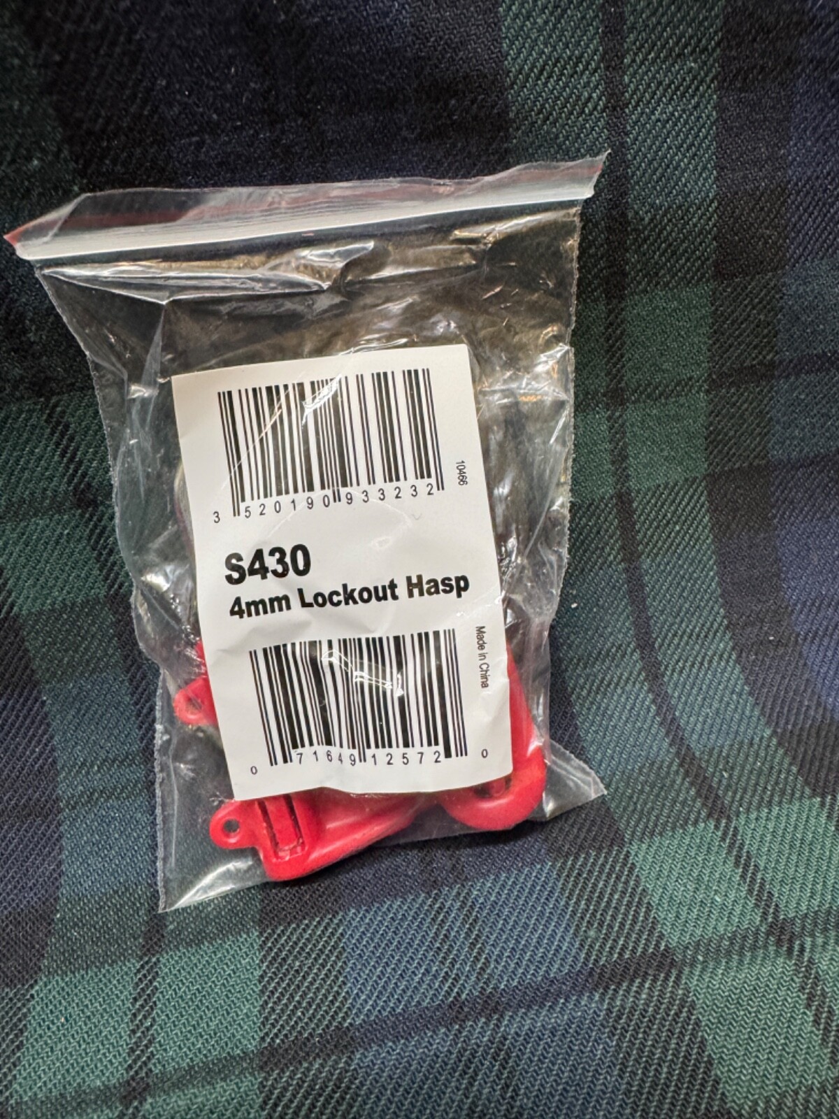 Master Lock S430 Lockout Hasp With Red Plastic Handle, 9/32 in Diameter