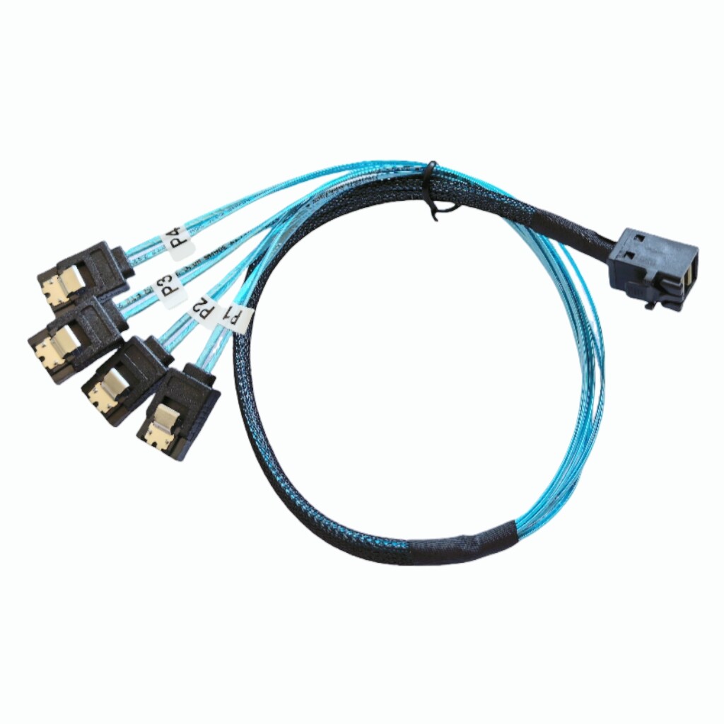 Internal Mini SAS SFF-8643 Host to 4 SATA 7pin Hard Disk Server Raid Cable 0.5M