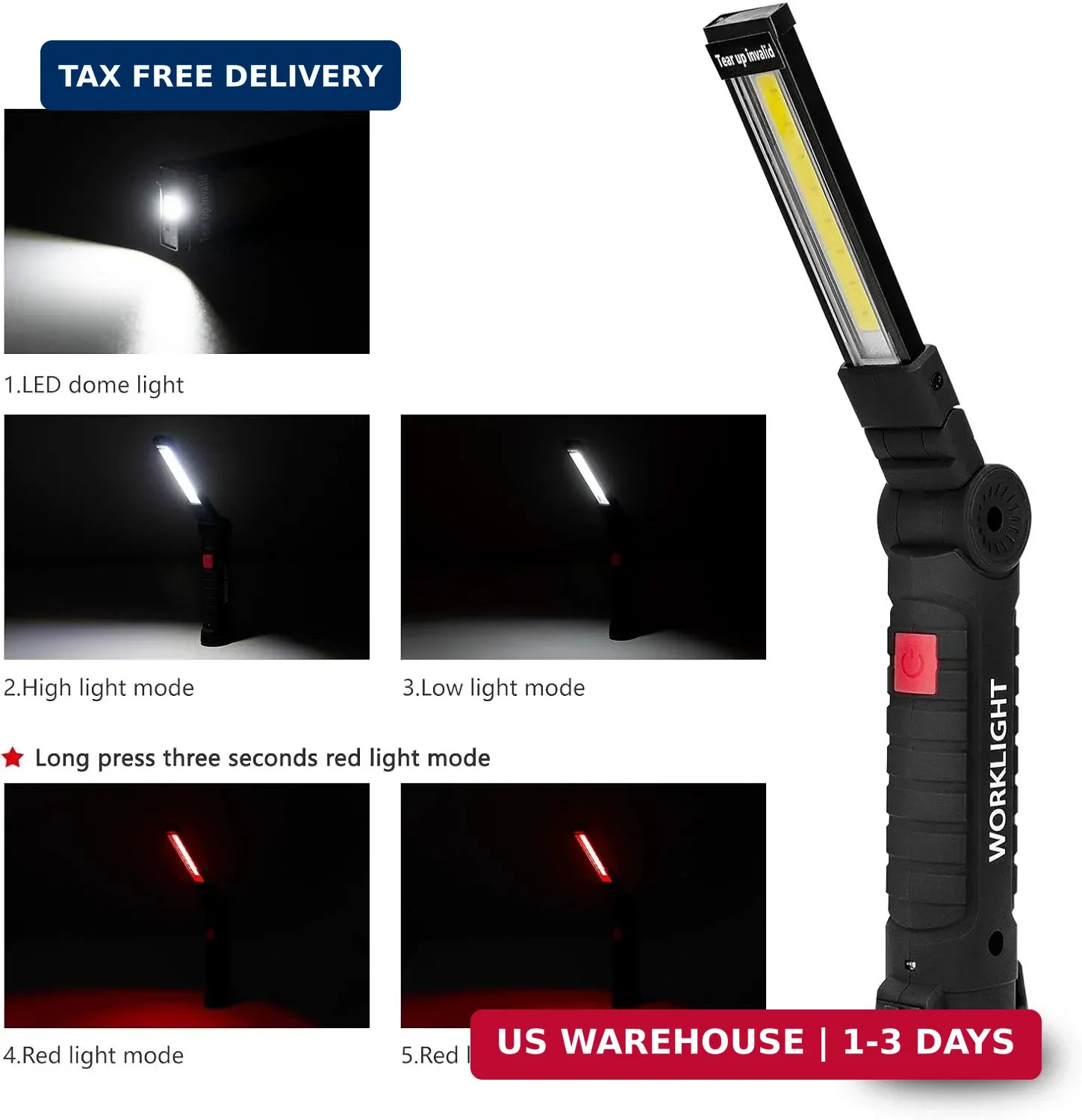 Lmaytech Tool Gifts for Men 2Pack Rechargeable LED Work Lights with Magnetic Bas