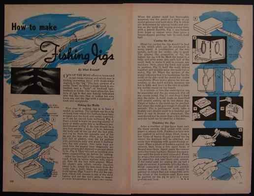 Cast Metal FISHING JIGS Lures Vintage 1957 HowTo build PLANS