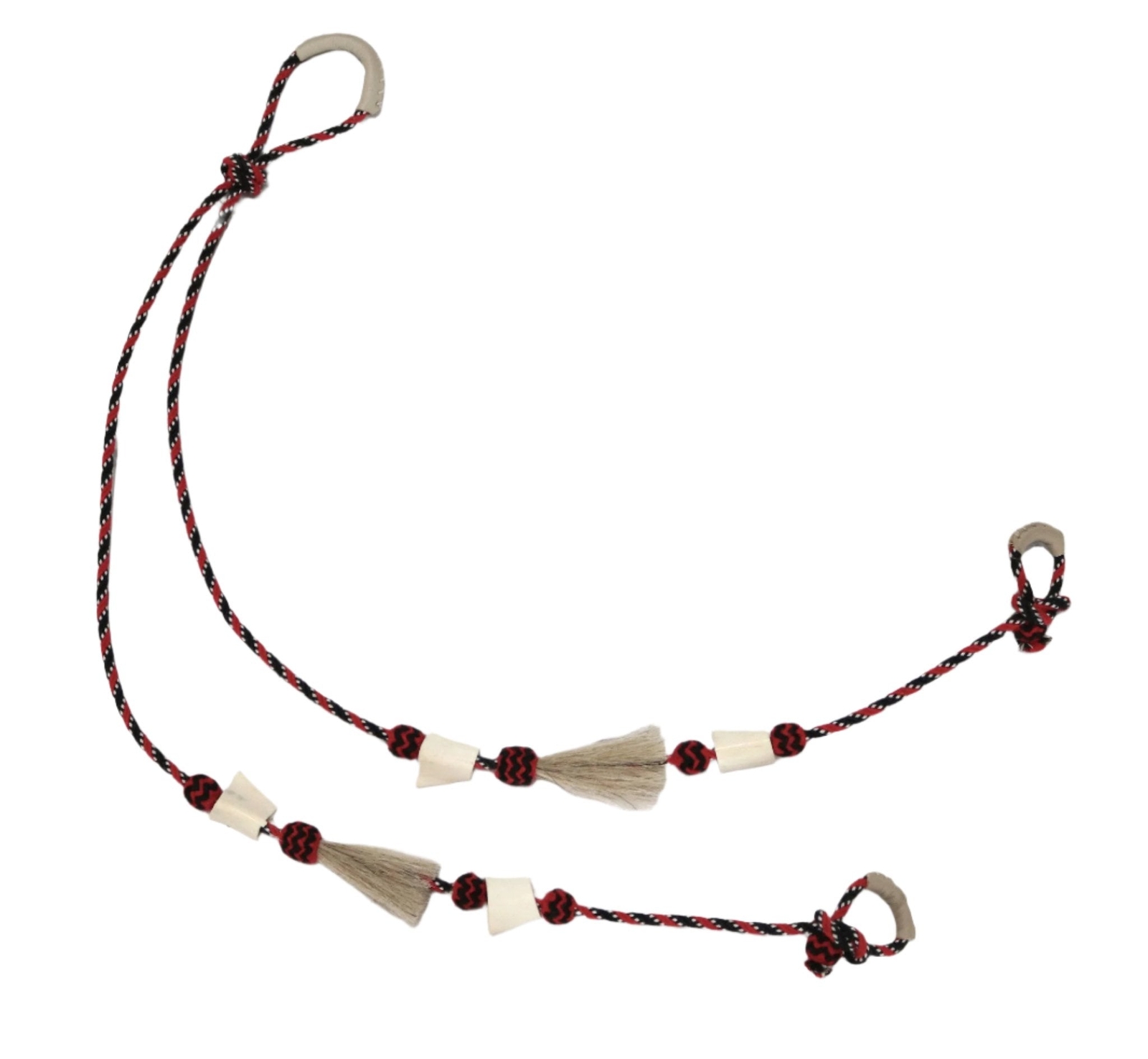 Tri Color Charro Reins Horsehair Hueso Riendas
