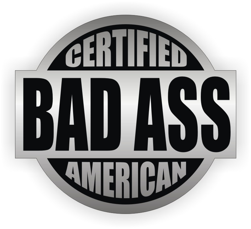 3pcs Certified Bad Ass American Hard Hat Decals Helmet Stickers USA Patriotic