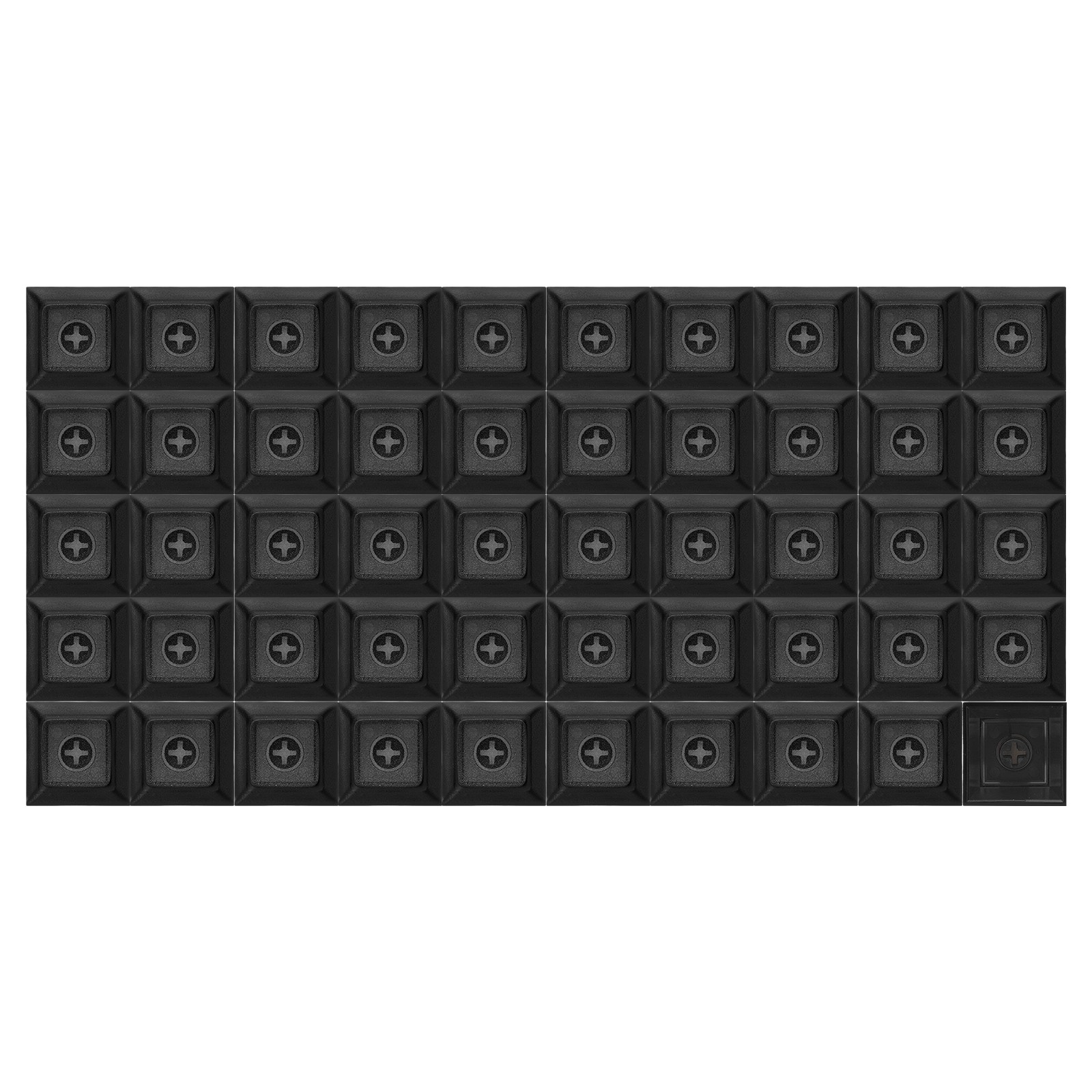 50 Pcs PBT Keycap Set DSA Mechanical Numeric Keypads, Translucent Black
