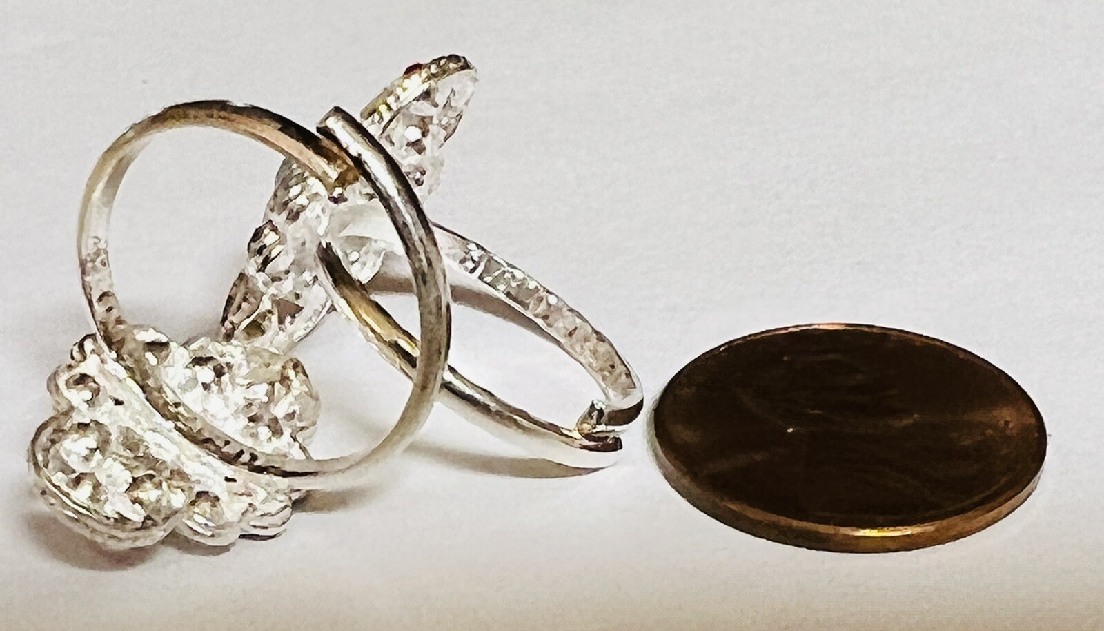 Pink OVAL CRYSTAL 925 Sterling Silver Toe Ring Pair India Bichiya ADJUSTABLE