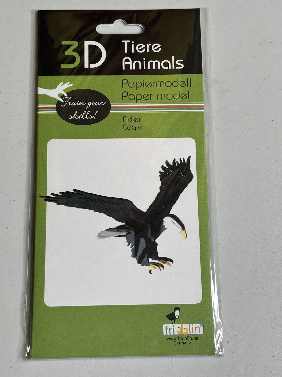 3D Paper Model Bald Eagle Instructions Included Fridolin NEW Very Small