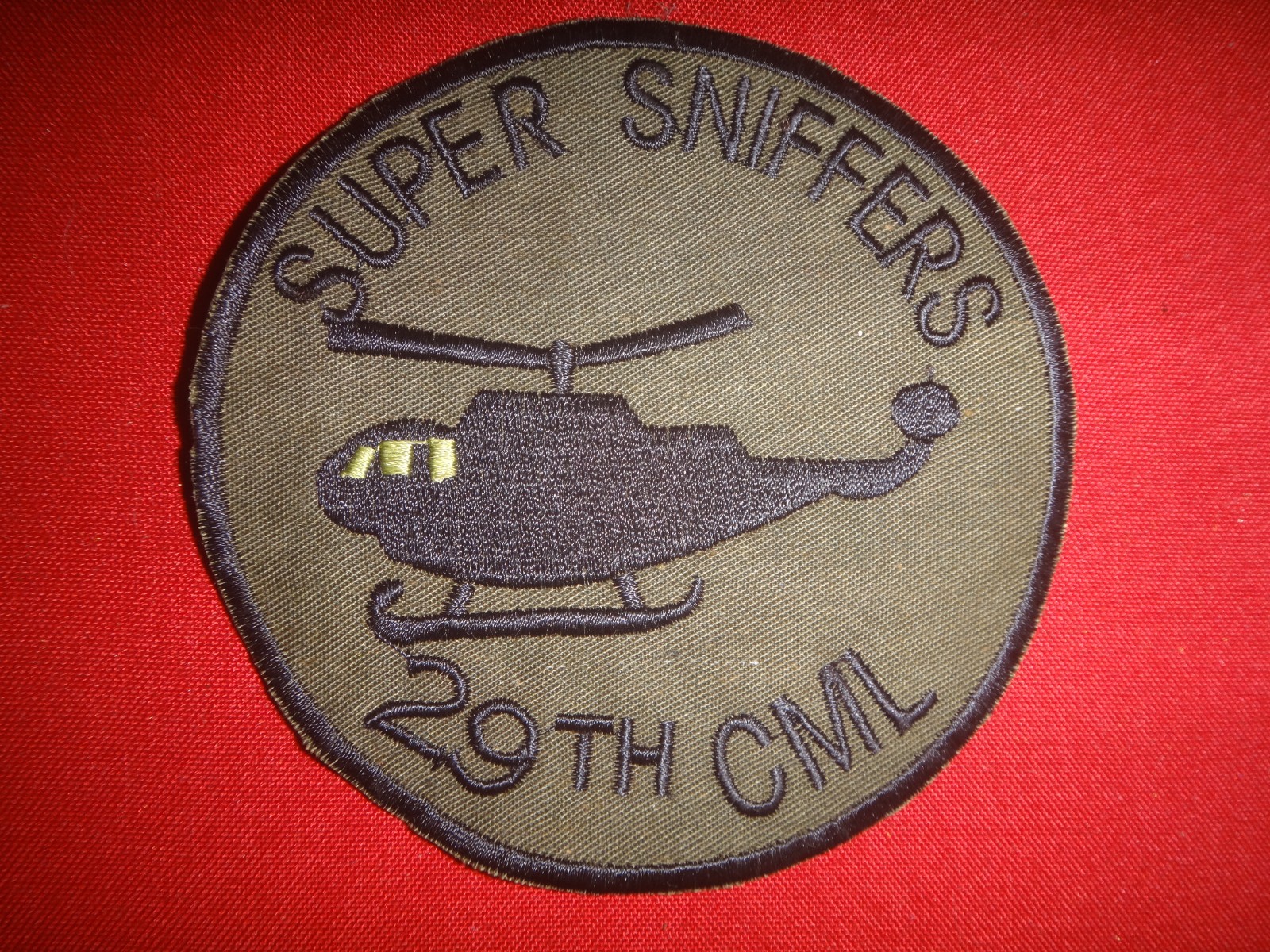 Vietnam War US 29th CML Helicopter SUPER SNIFFERS Subdued Patch