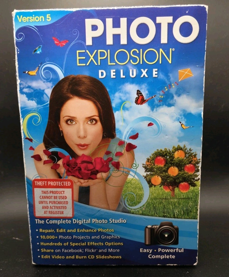 Photo Explosion Deluxe Version 5 PC Photo Editing Software New In Box Sealed
