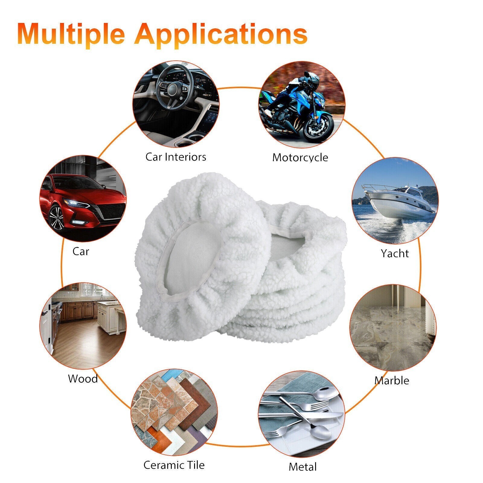 10X Ultra Soft Wool Polisher Bonnet Covers Compatible 9 10 Inch Car Buffer