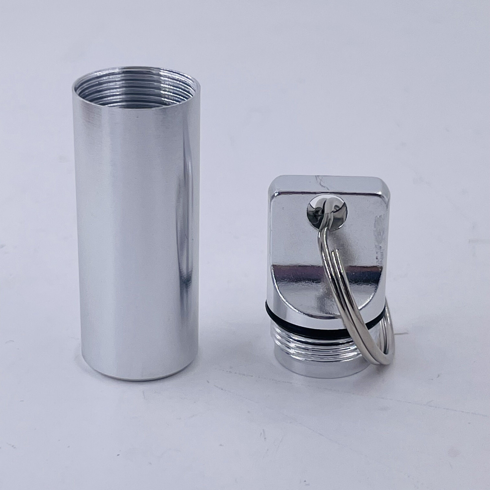 5pcs Waterproof Mini Pill Box Case Holder Container Metal Capsule Tool Keychain