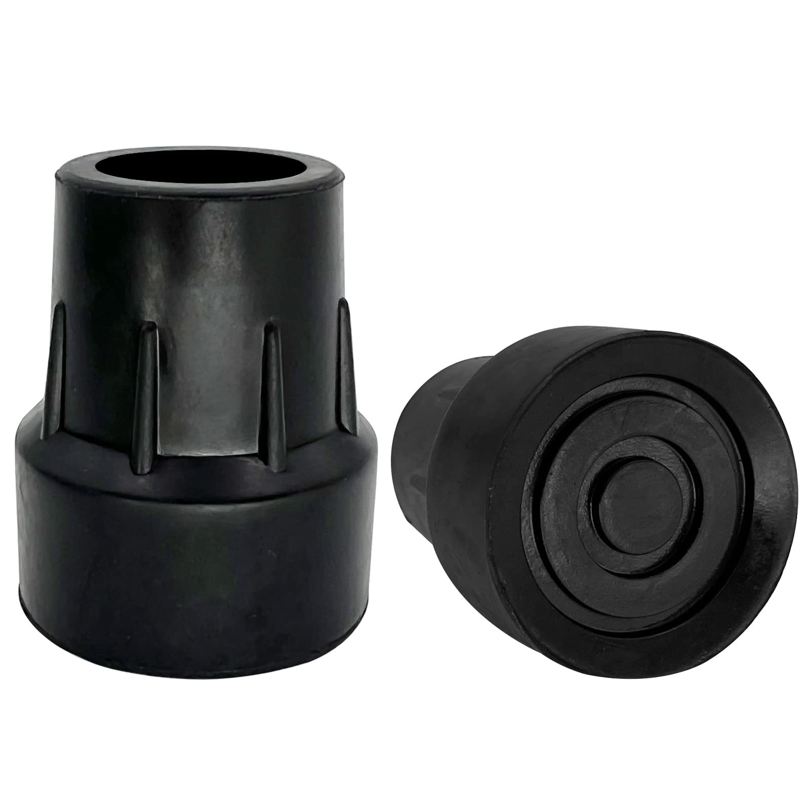 Replacement Cane Tips, Black, 1 inch 1 Inch (Pack of 2)