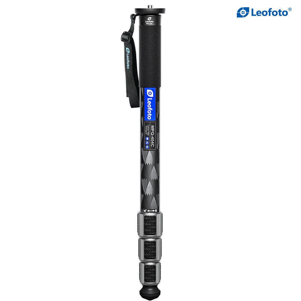 OPEN Leofoto MPQ-404C 4-Section CF Monopod Waterproof Leg Locks w Case