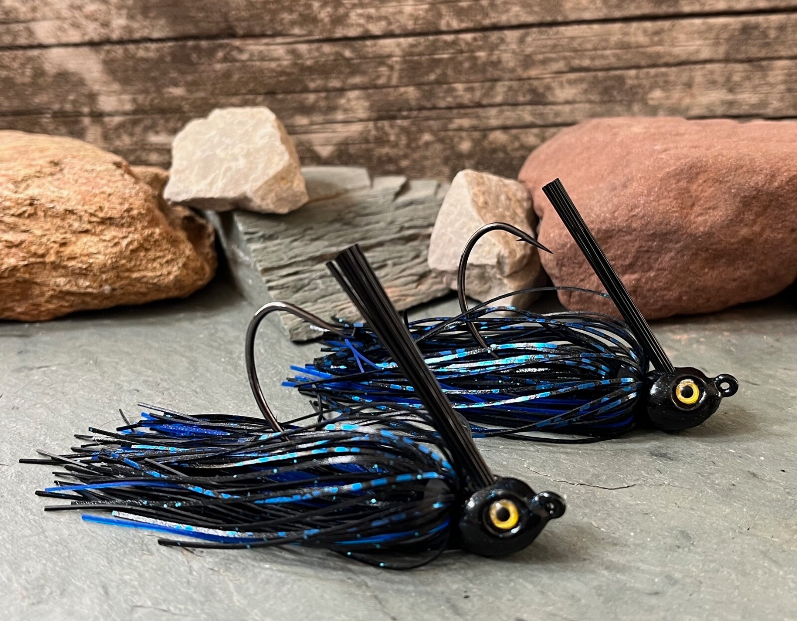 Black and Blue - 2 Pack - Swim Jig Bass Fishing Jig Lure