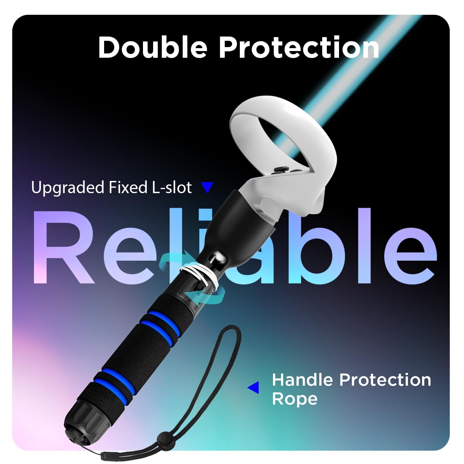 Dual Handles Extension Grips Handle Attachments Compatible with Meta Quest 3S
