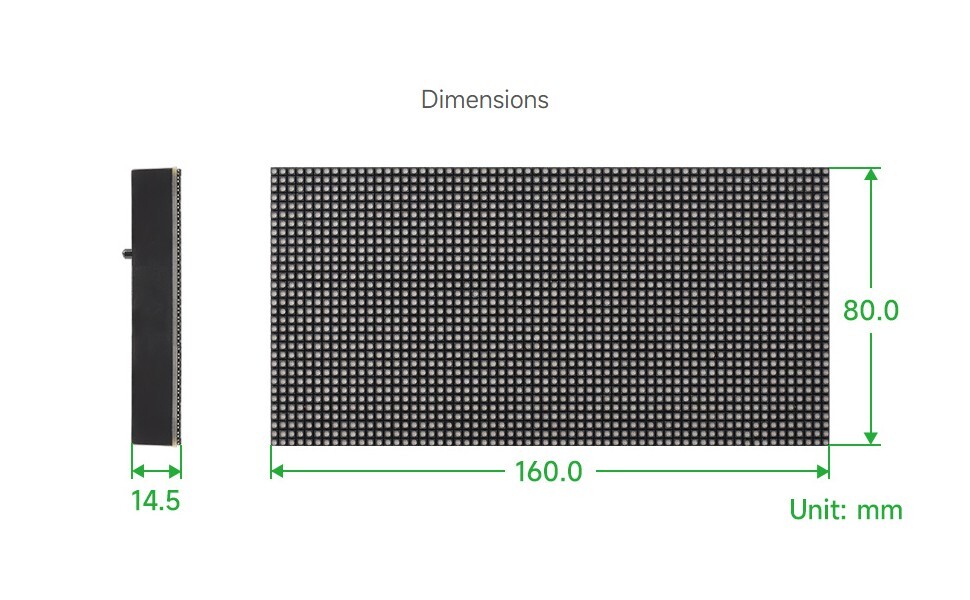 RGB Full-Color LED Matrix Panel 2.5mm Pitch 64x32 Pixels Waveshare