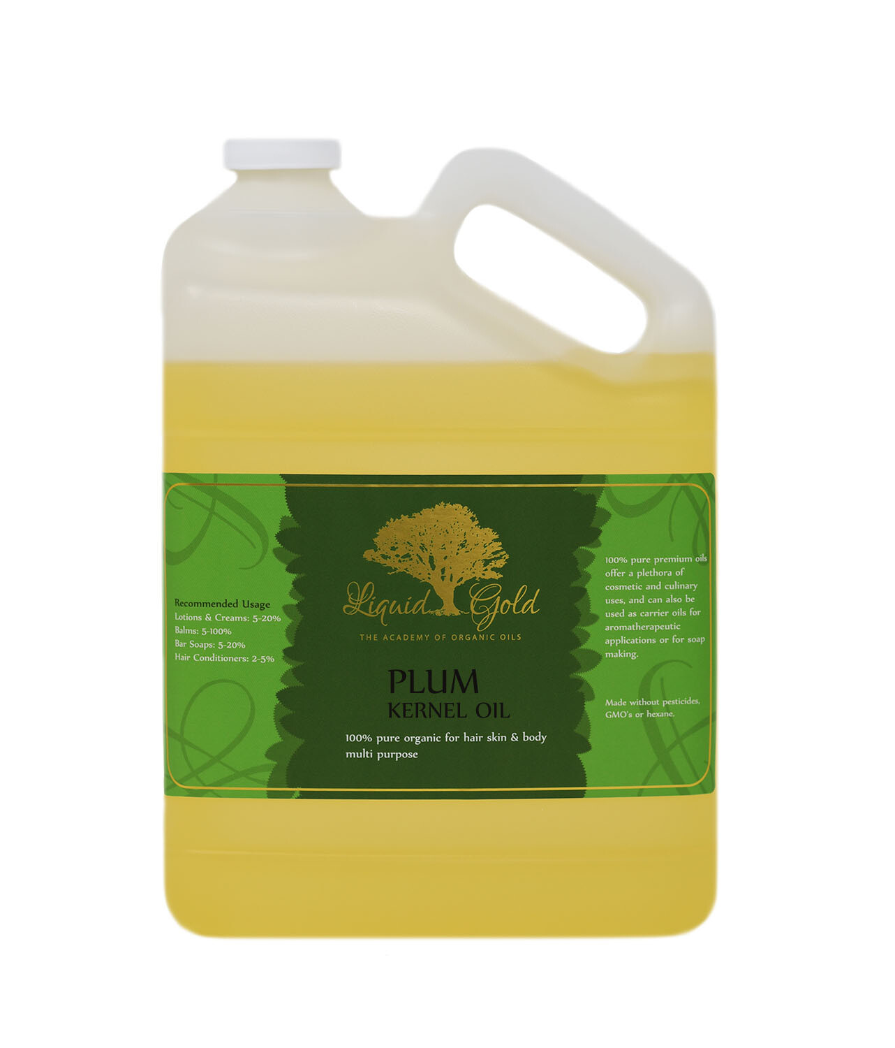 Gallon Premium Plum Kernel Oil Pure Organic Cold Pressed Skin Hair Nail Care