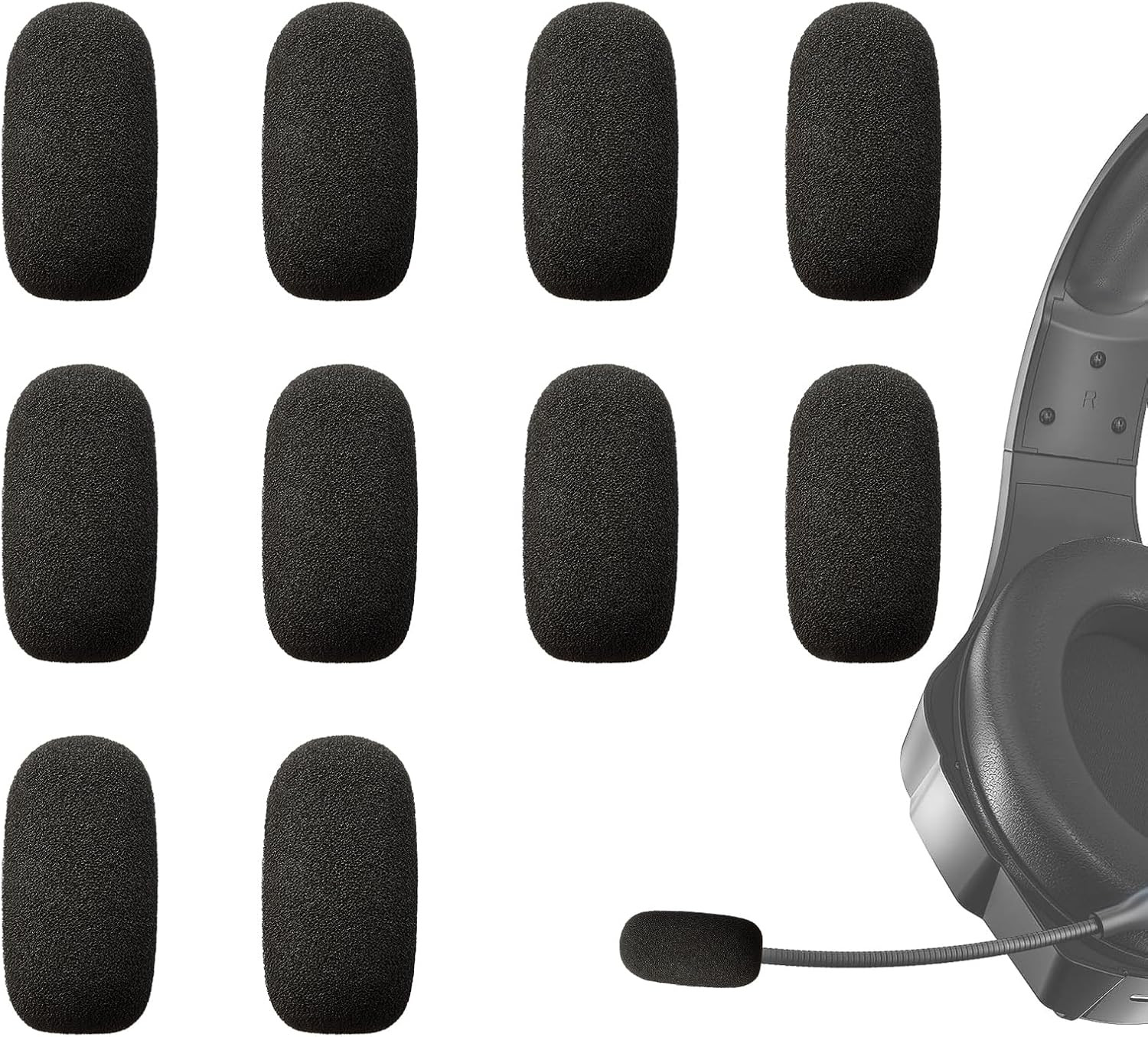 10 Pack Foam Mic Covers for Wireless Laval.Operations Microphones - 1.4" Ball-Ty