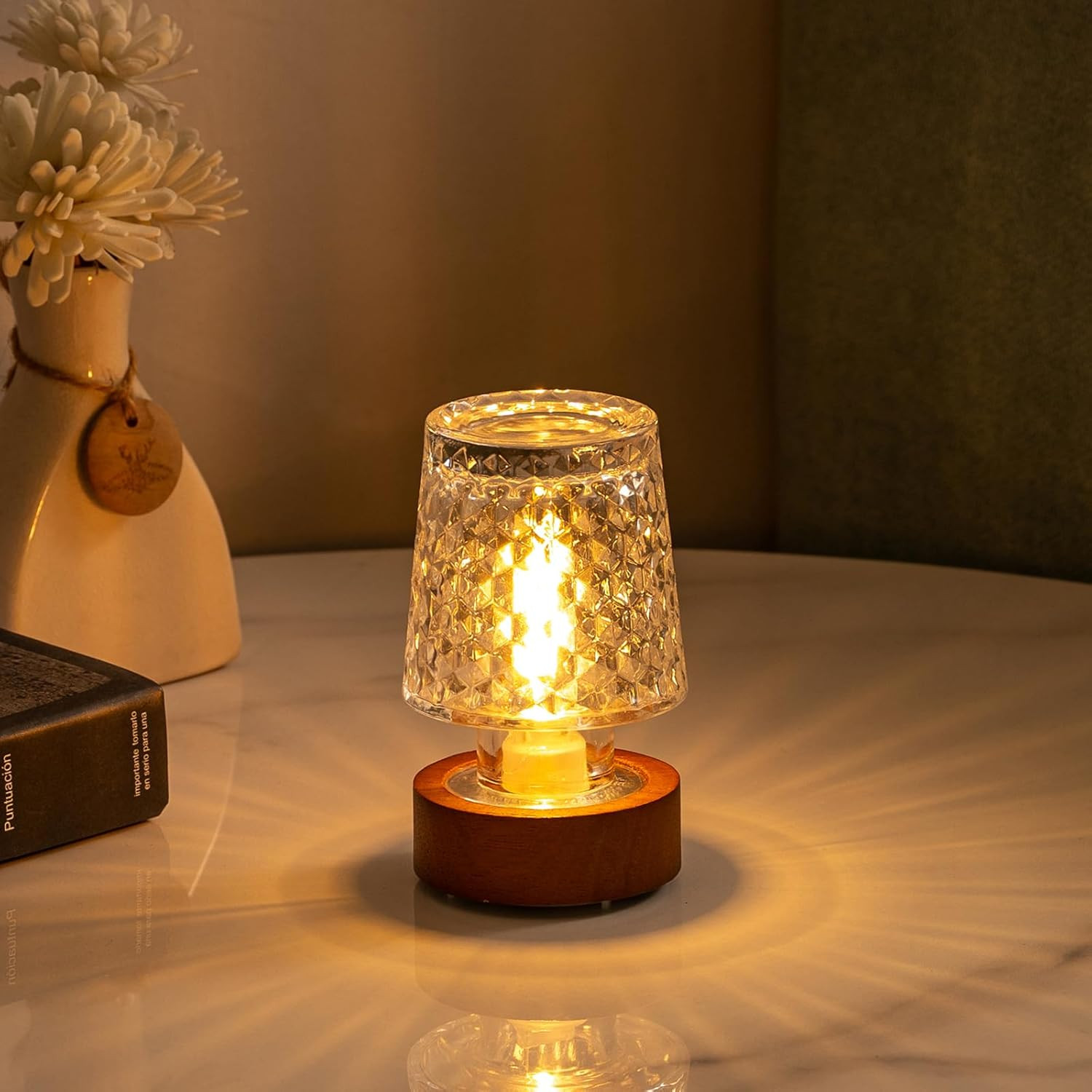 Mini Battery Lamp, Vintage Sleep Nightlights with Timer, Battery Operated Nig...