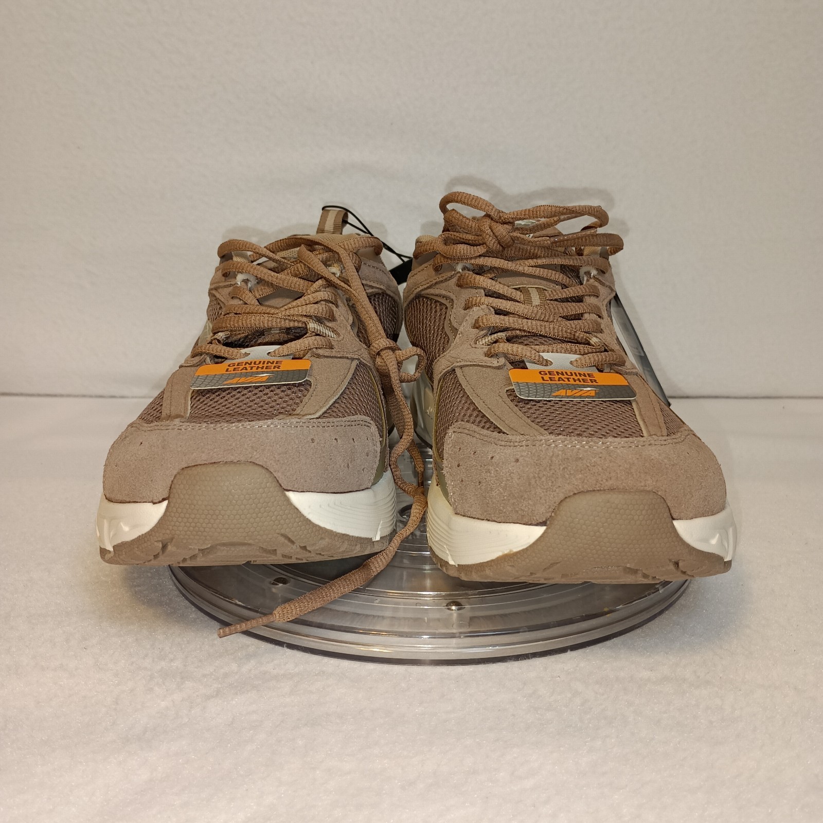 Men’s Sz 9.5 & 11.5 Tan Brown Walking Sneakers Mesh Comfort Shoes NWT Avia