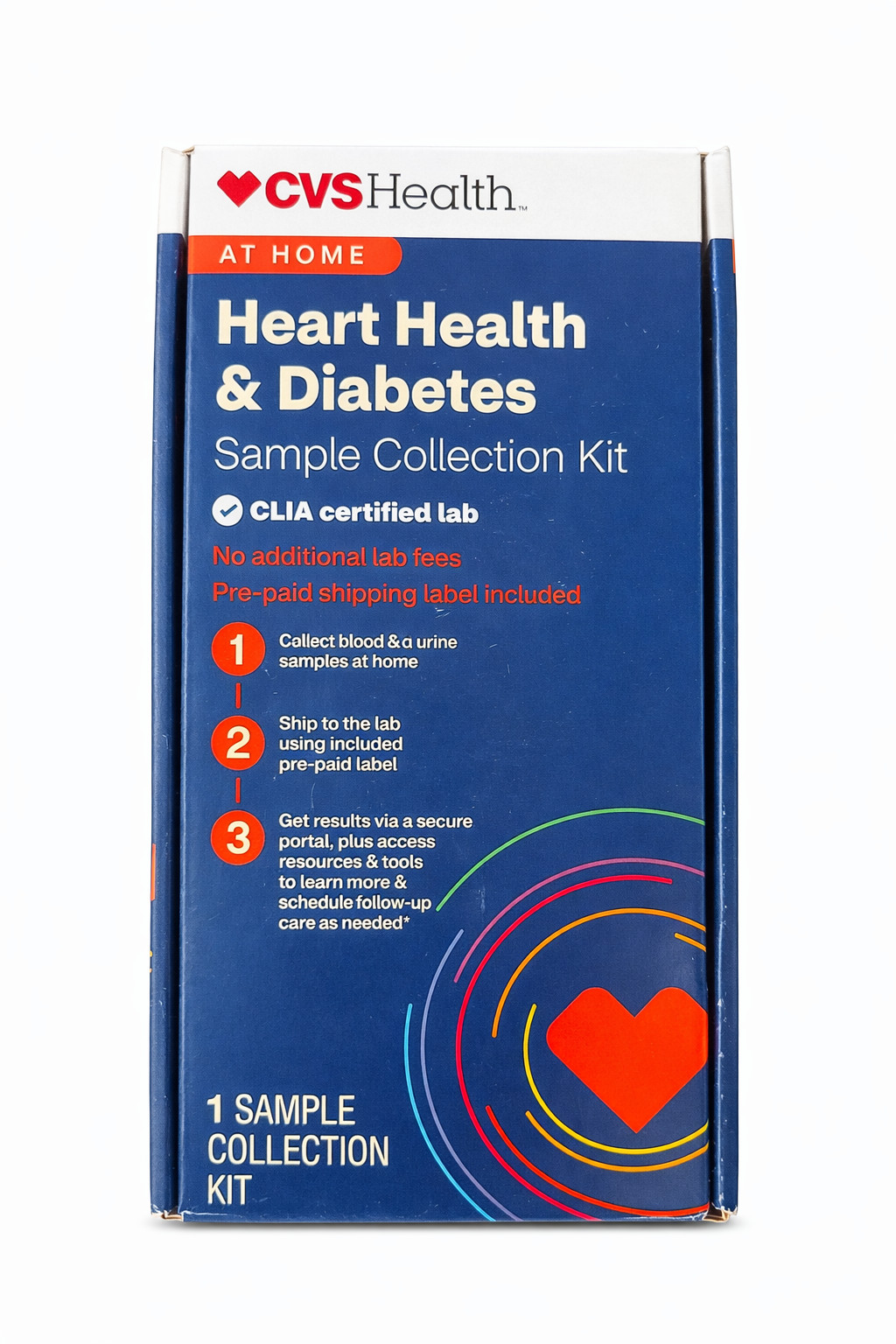 CVS Health at home Heart Health & Diabetes Sample Collection Kit 05/2027