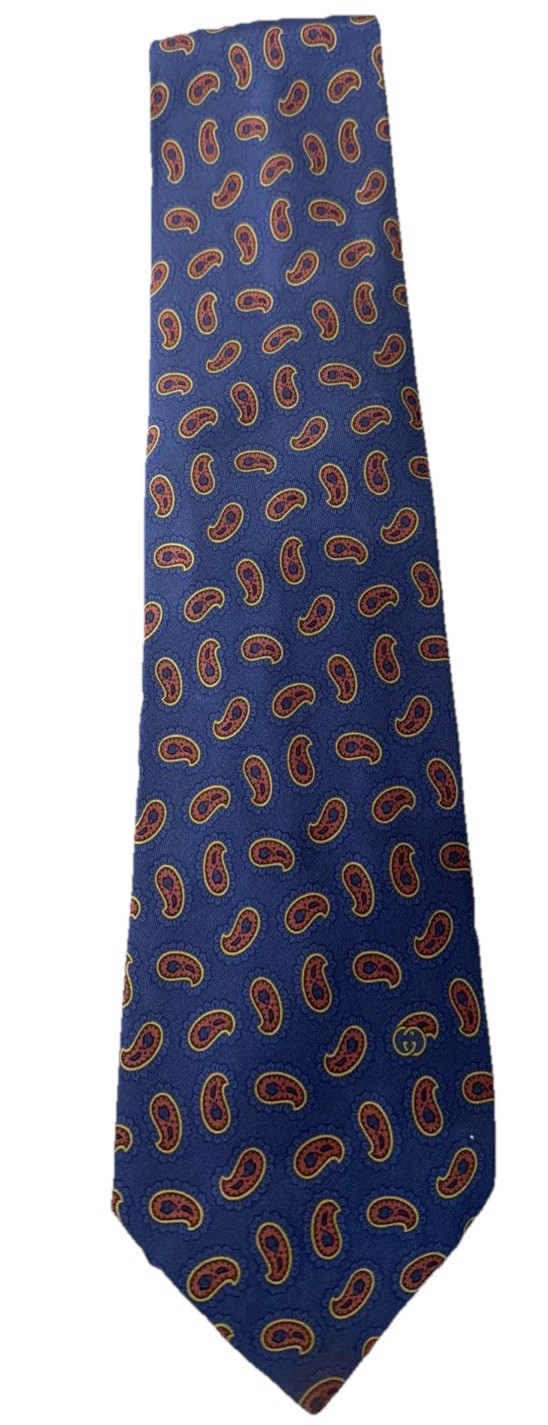 Gucci Vintage Blue Paisley Vintage Tie