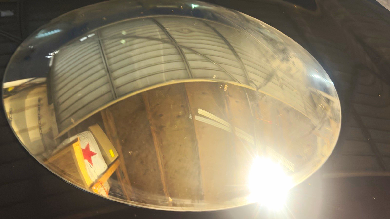 Mole beam Reflector  24 ¾” dia. highly reflective parabolic glass mirror