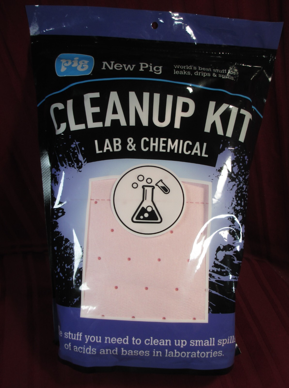 New Pig Cleanup Kit LAB CHEMICAL WIPE GLOVES SURFACE HAZMAT ABSORBANT SPILLS