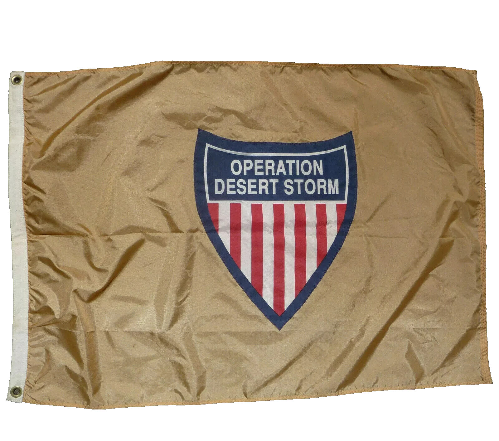 VTG OPERATION DESERT STORM Military Banner 40" X 28" U.S. Flag & Signal Co NEW