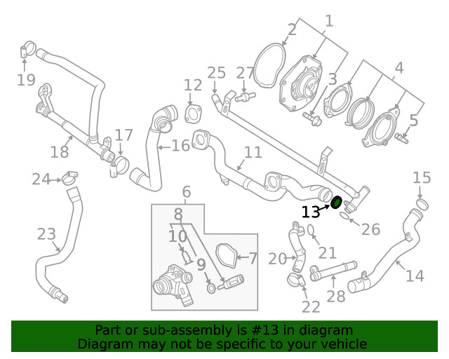 Genuine Volvo Engine Coolant Pipe O-Ring 975667