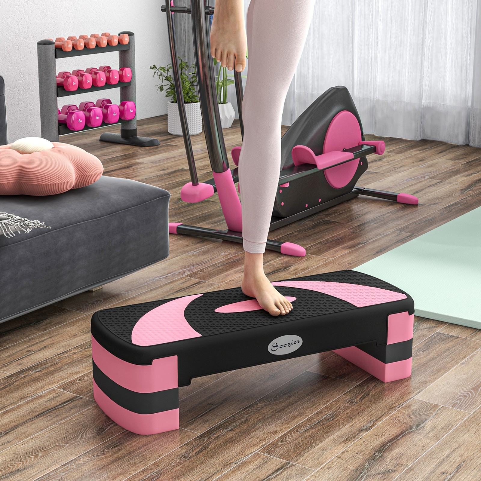 32” Aerobic Stepper High Adjustable Trainer Exercise Workout Yoga Risers