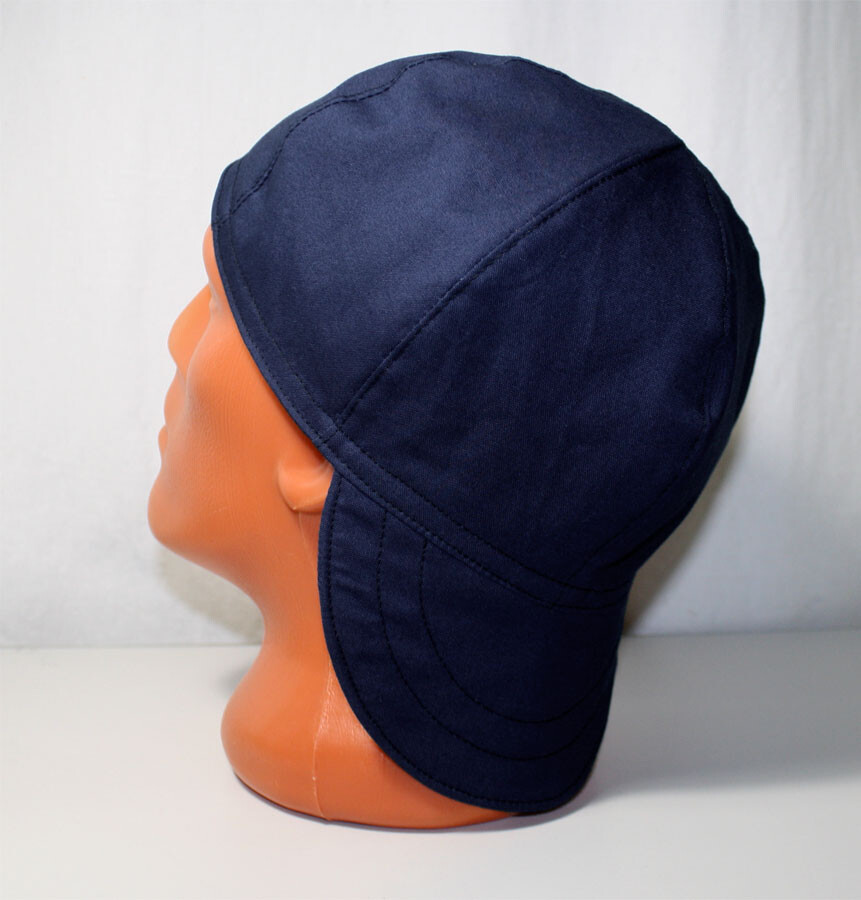 #21 Dark Blue/Black - Reversible - 100% Cotton Fabric Welding Cap - made in USA