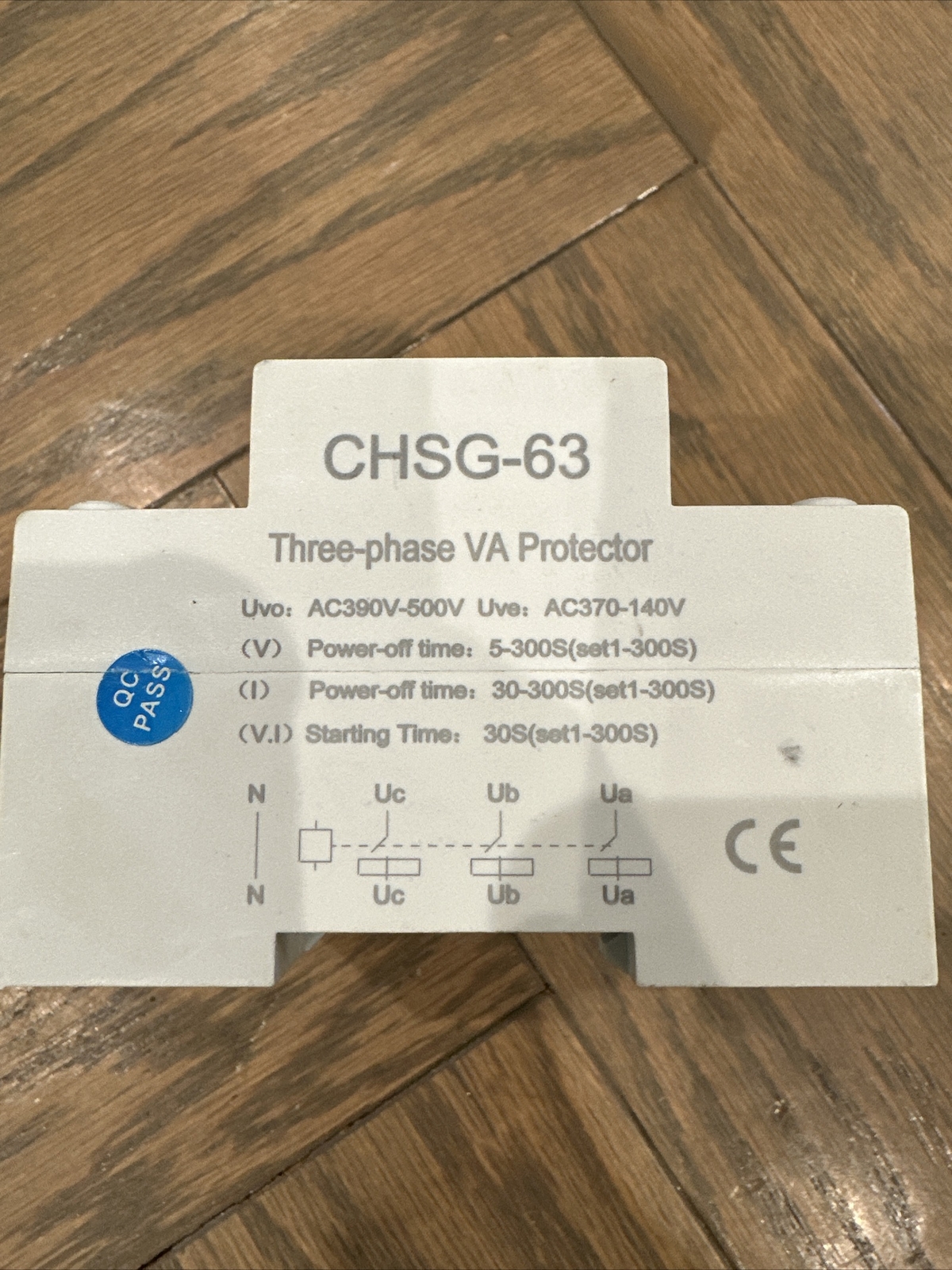63A 3Phase DIN Rail Voltmeter Ammeter Auto Overvoltage Overcurrent Protector AC