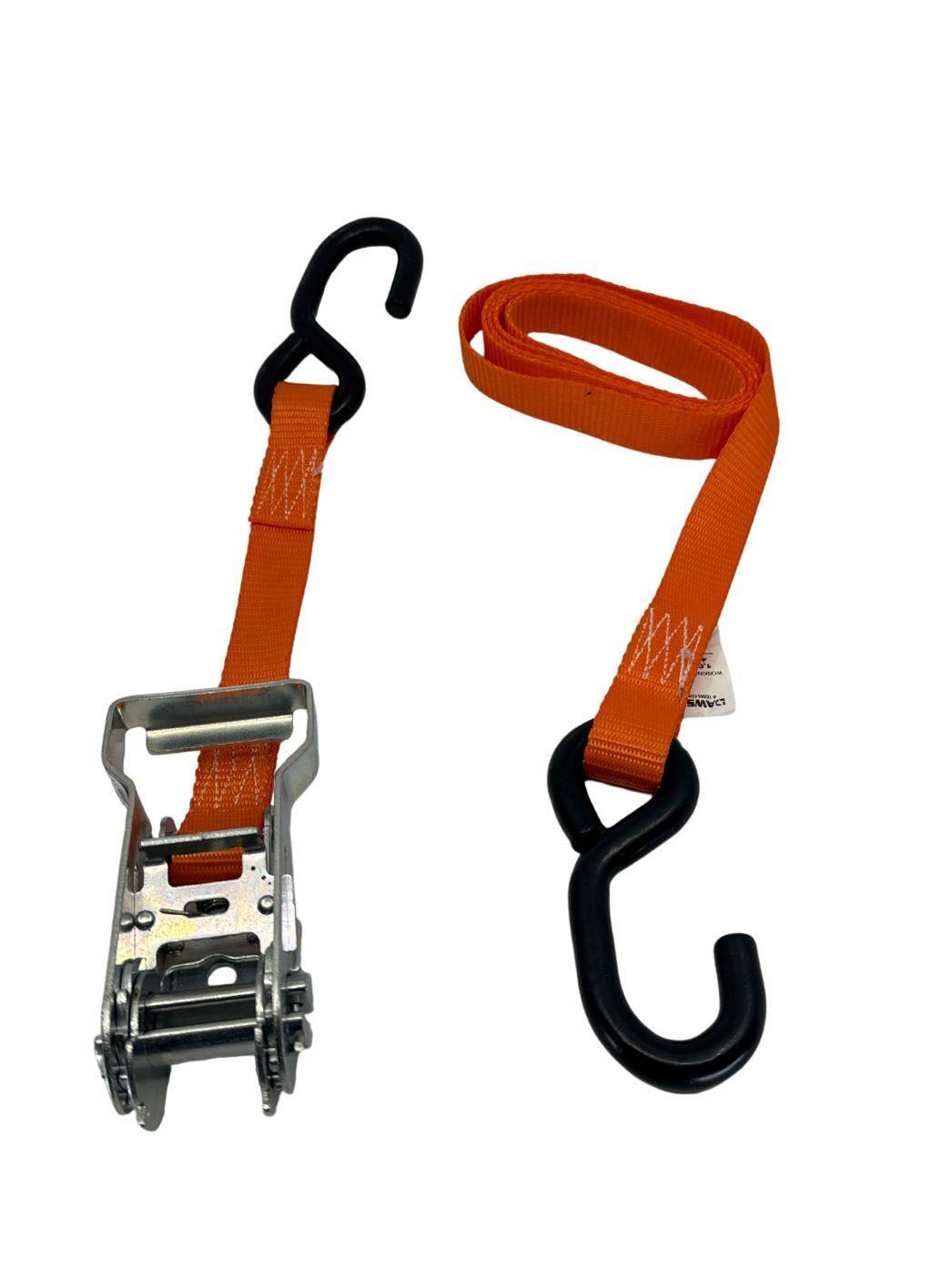 1"X6' Ratchet Strap w/ S-Hooks 2 Pack
