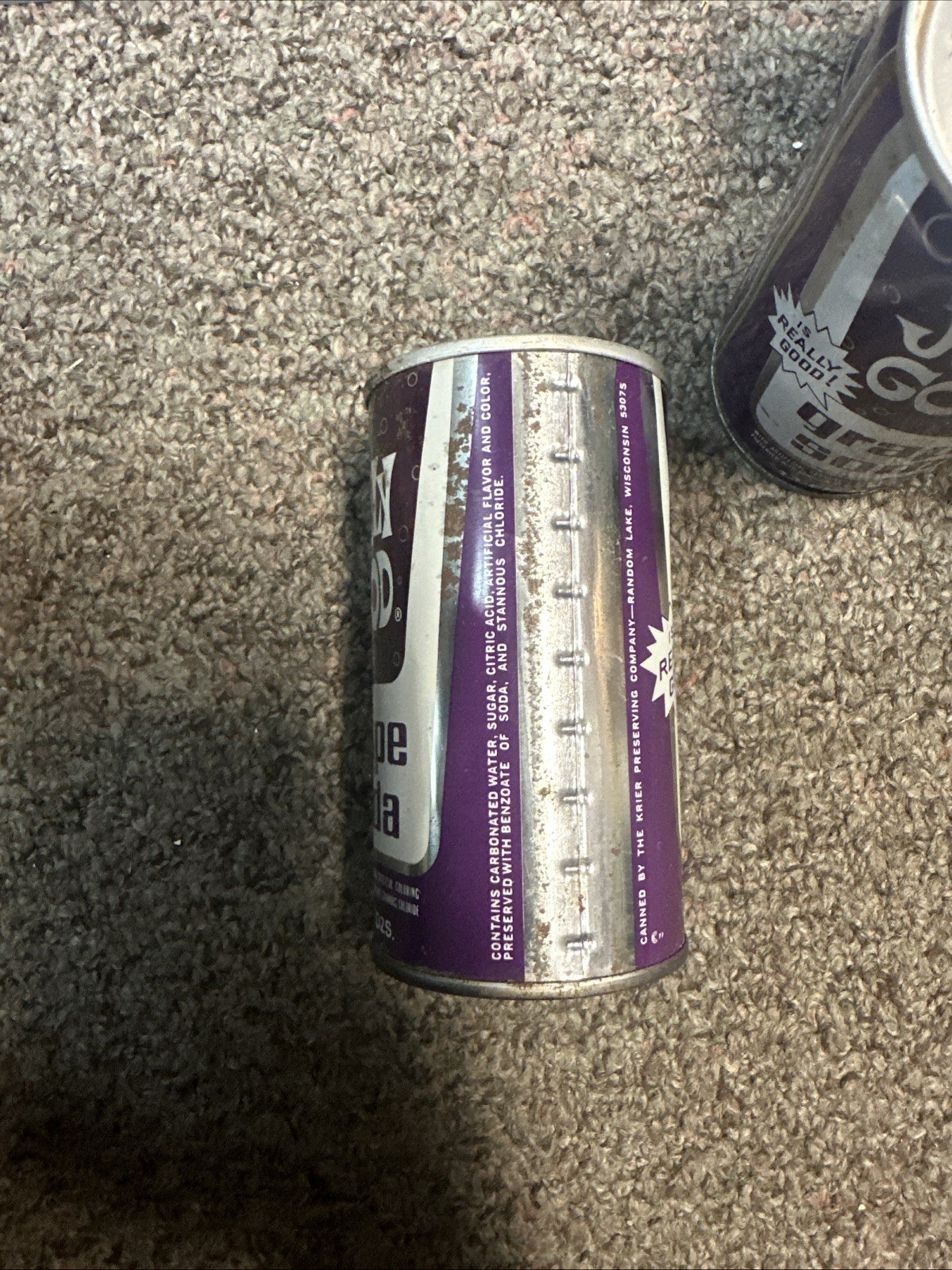 VTG 1970's Jolly Good Grape SS EMPTY Soda Cans. EACH.