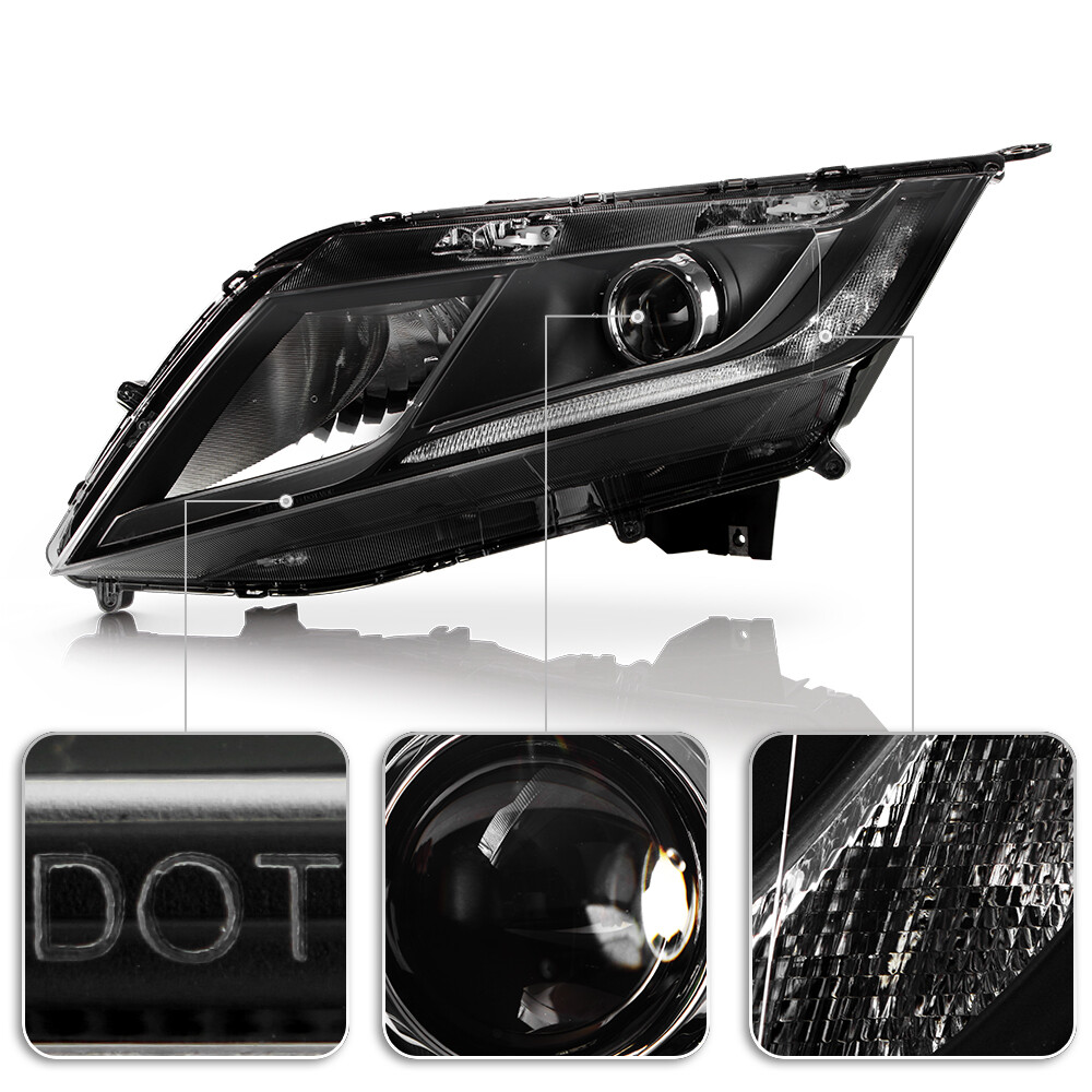 For 2018-2020 Honda Odyssey Halogen w/ LED DRL Headlights Headlamps Left+Right