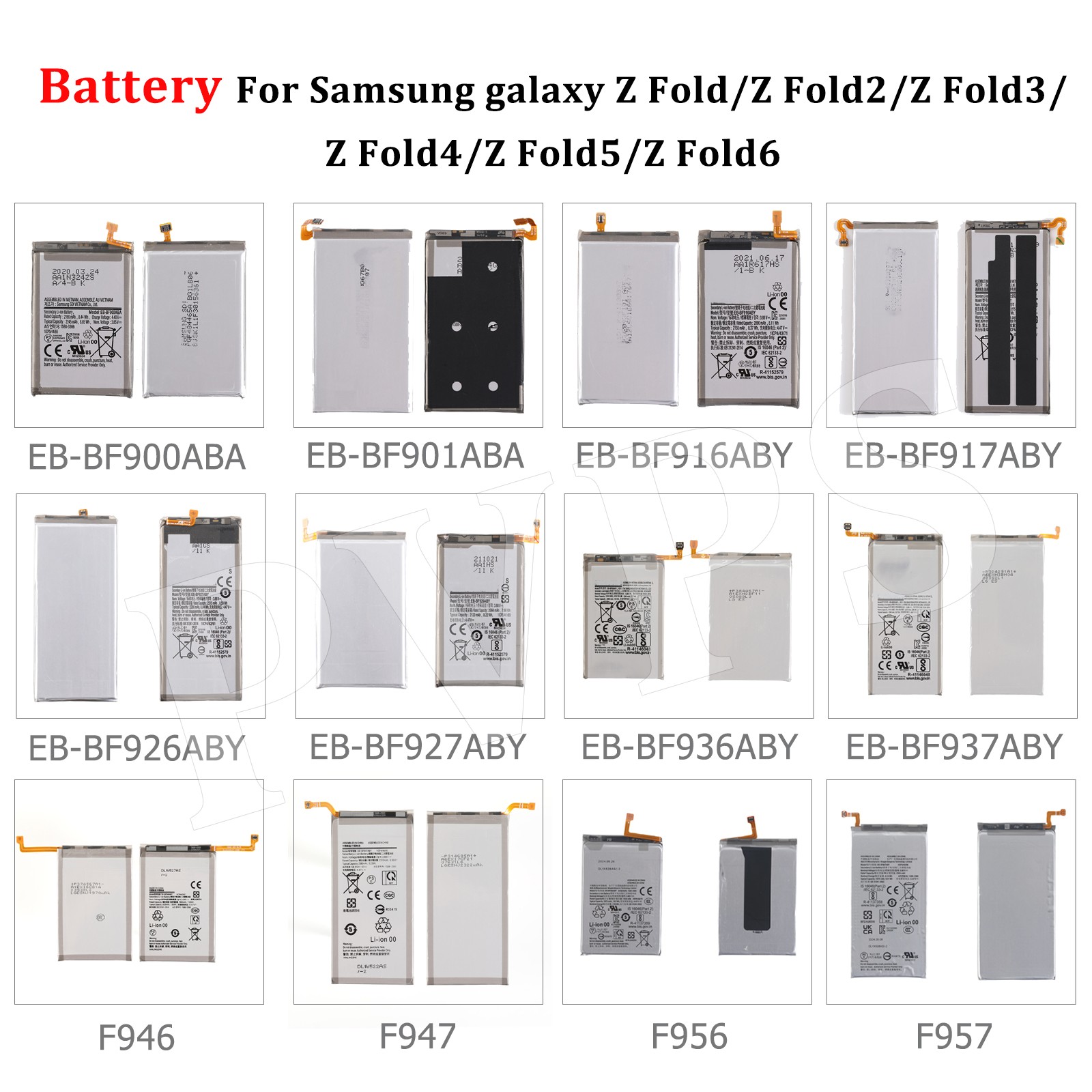 OEM Replacement Battery For Samsung Galaxy Z Fold/Z Fold2 5G/Z Fold3 4 5 Z Fold6