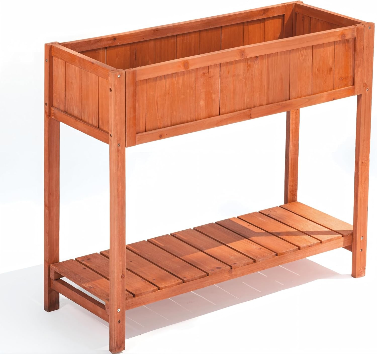 Premium Fir Wooden Raised Garden Bed with Four Legs for Backyard and Balcony Gar