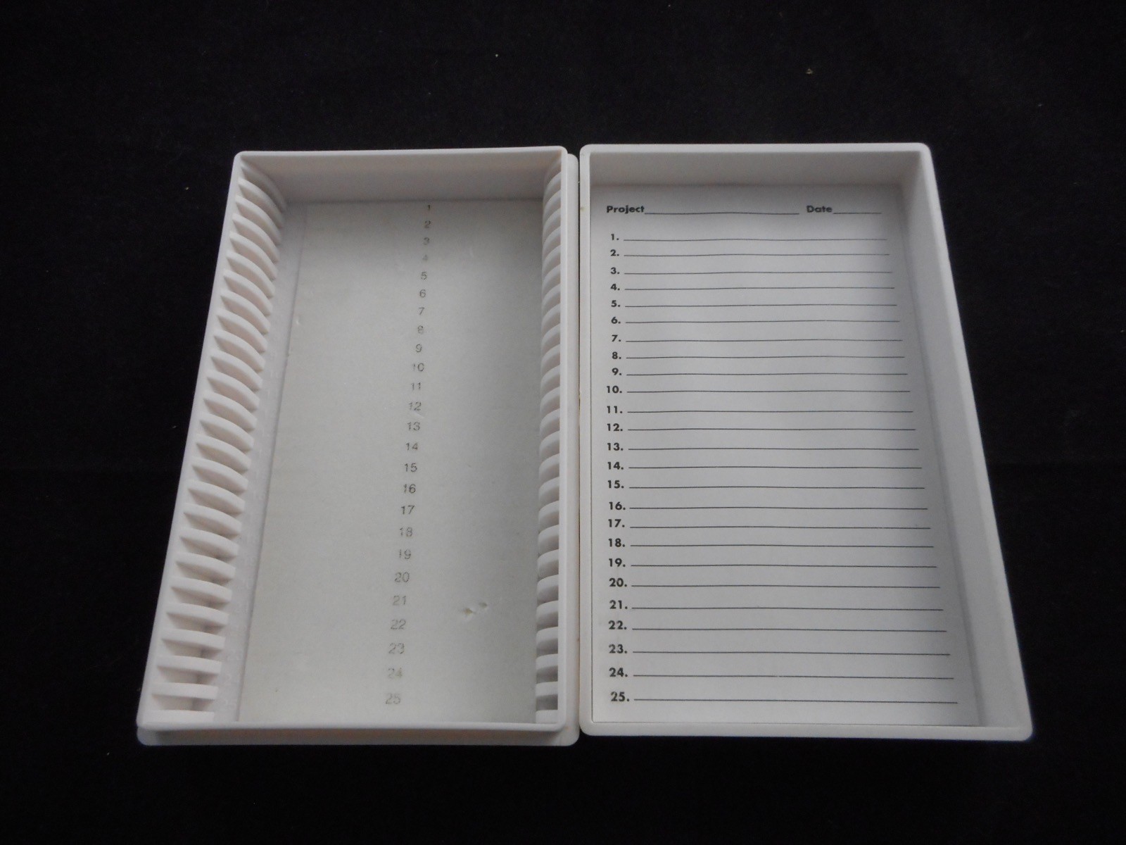 HEATHROW Plastic 25 Place Premium Microscope Slide Box Foam Lining 5.5” x 3.5"