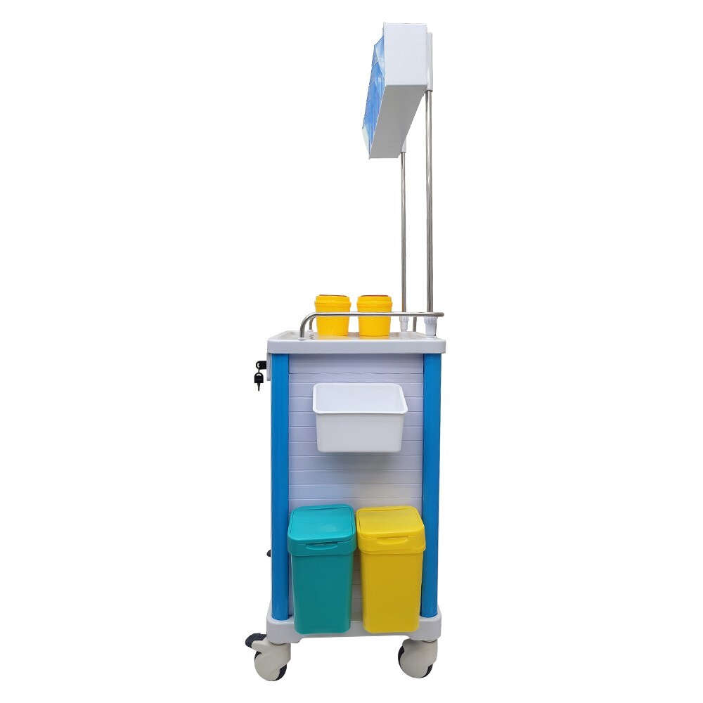 1 PC ABS Anesthesia Cart with Deluxe Accessory Package Drawer Pharmacy Medical