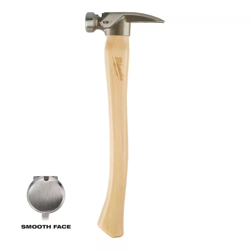 19 Oz. Smooth Face Hickory Wood Framing Hammer