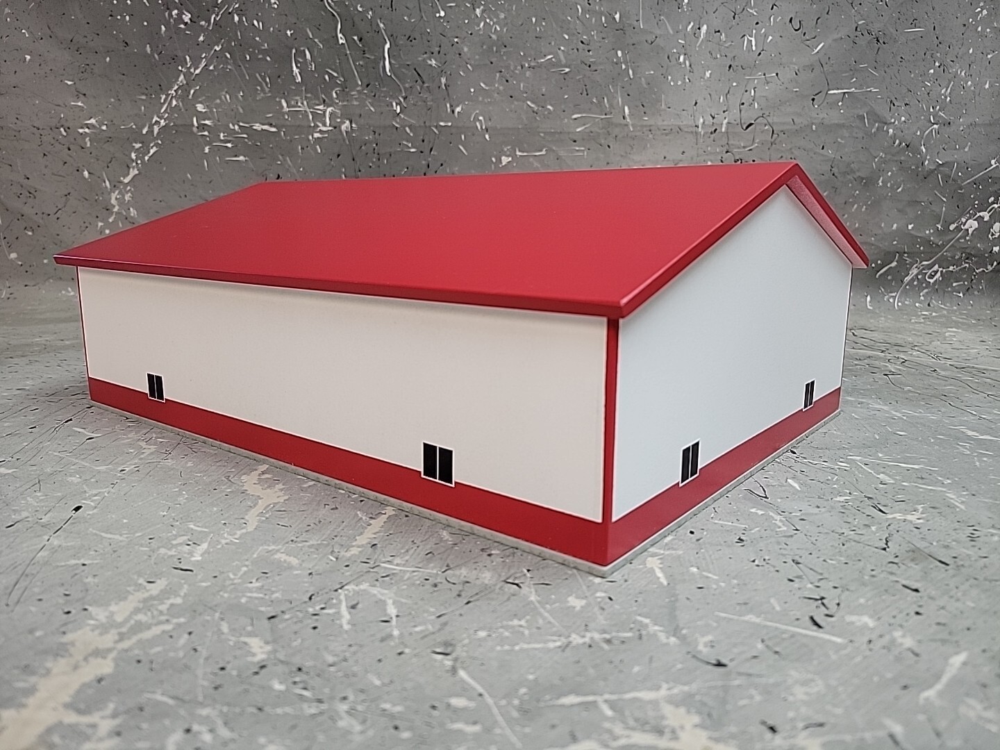1/64 Custom scratch built 60x80 building Red & White With Floor
