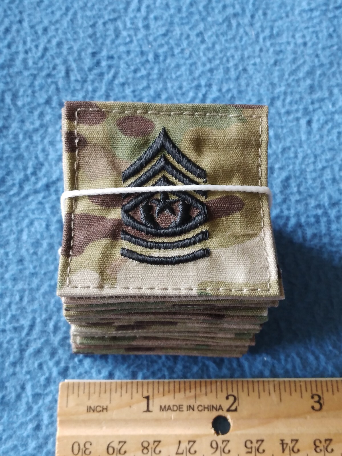 BUNDLE OF 20 - COMMAND SERGEANT MAJOR CAMO RANK 2 X 2 PATCHES - NEW E-9