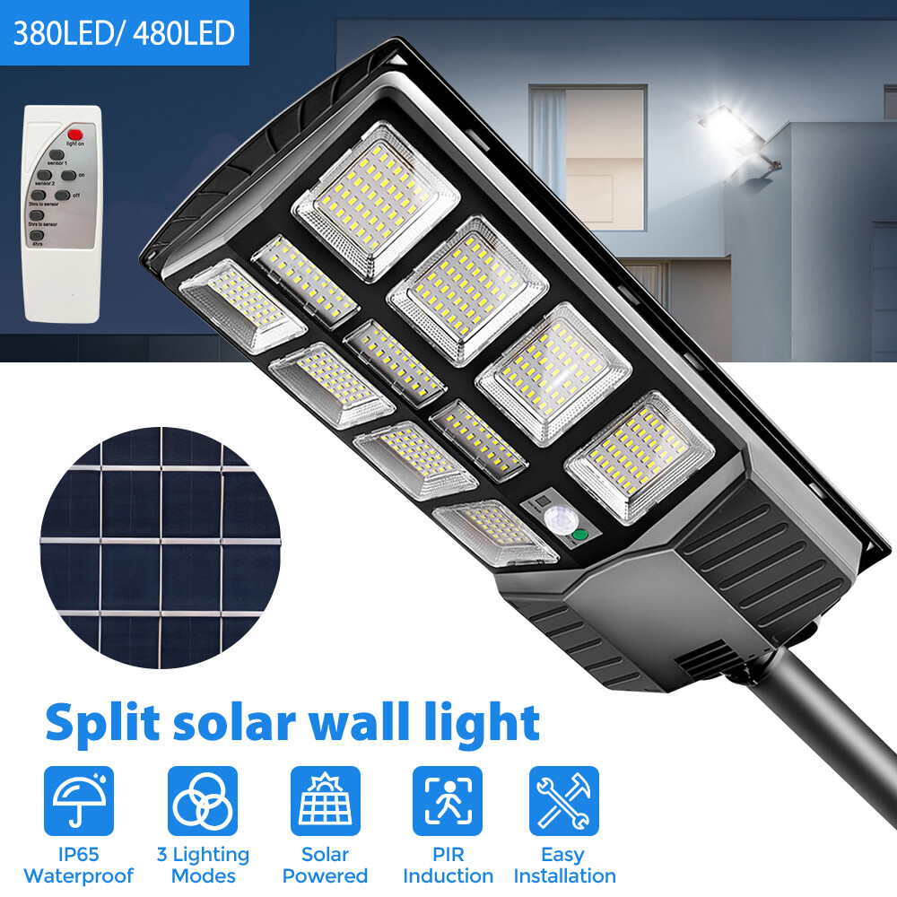 3500W Commercial Solar Street Light Motion Sensor Lamp Dusk To Dawn Road Lamp