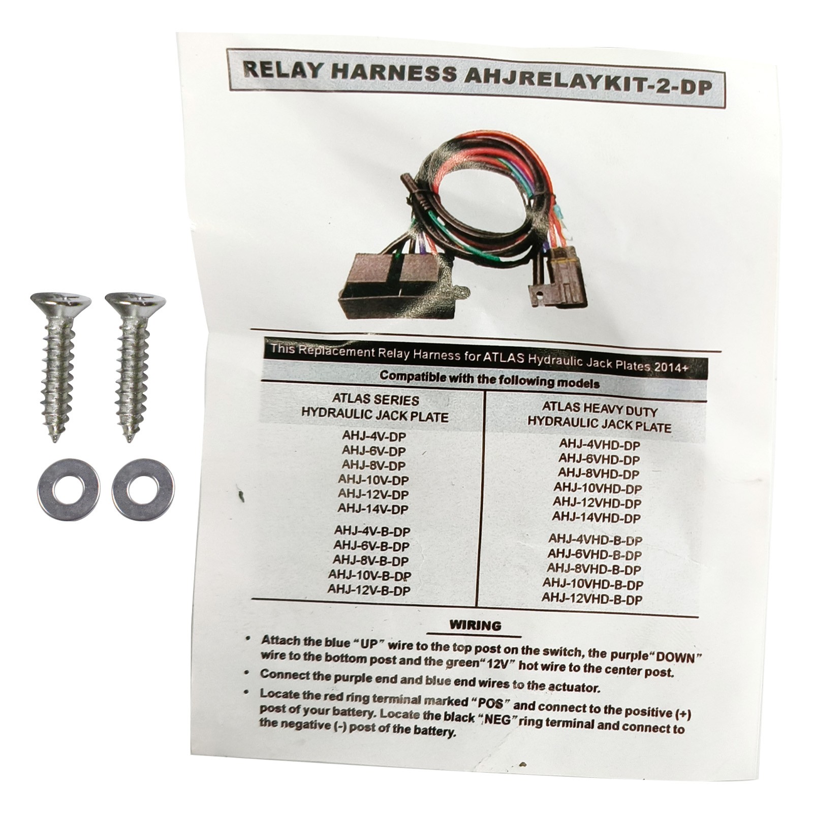 For Atlas Hydraulic Plate, Replace AHJRELAYKIT-2-DP Replacement Relay Harness