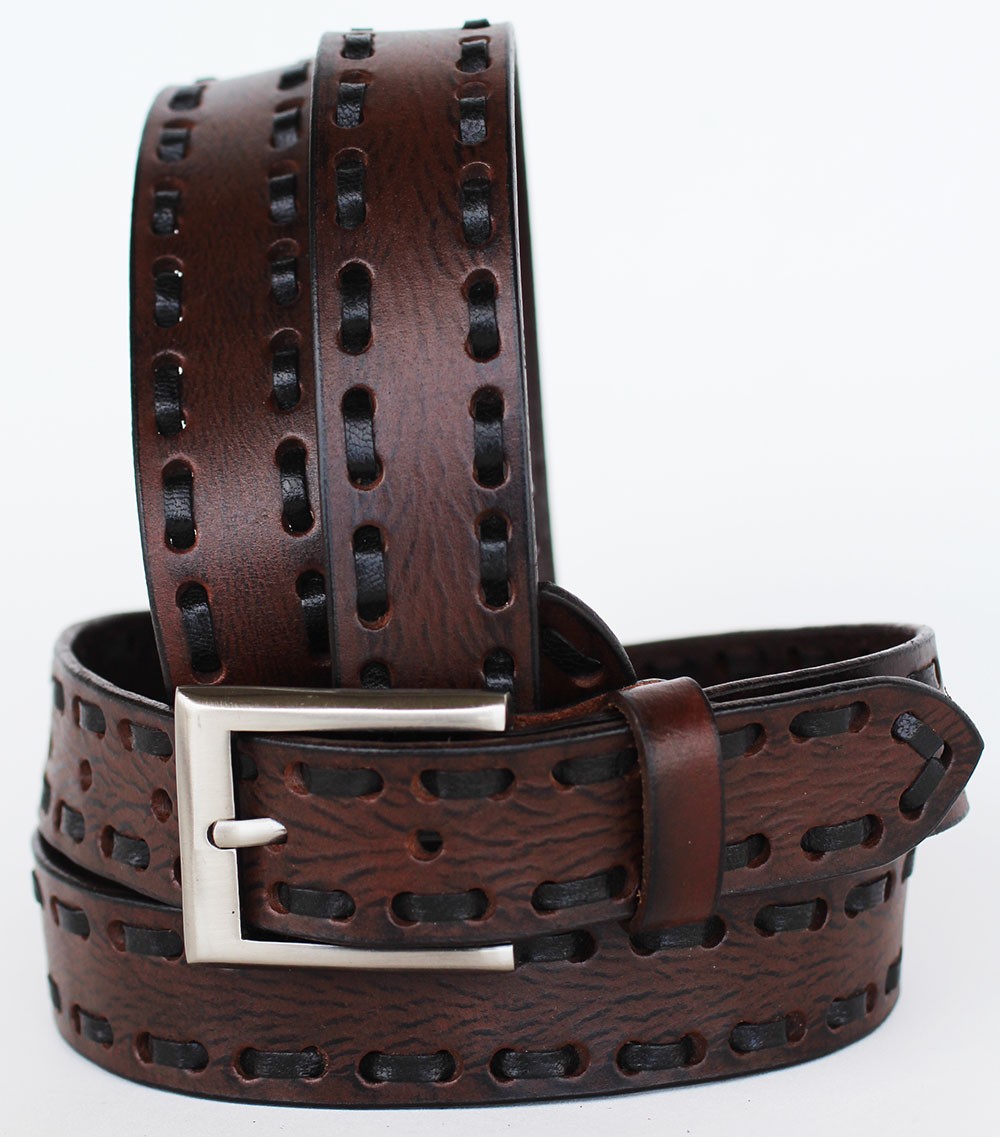 35-36  Handmade Heavy Duty Men's Dress Casual Cow Leather Belt Brown 2627RS