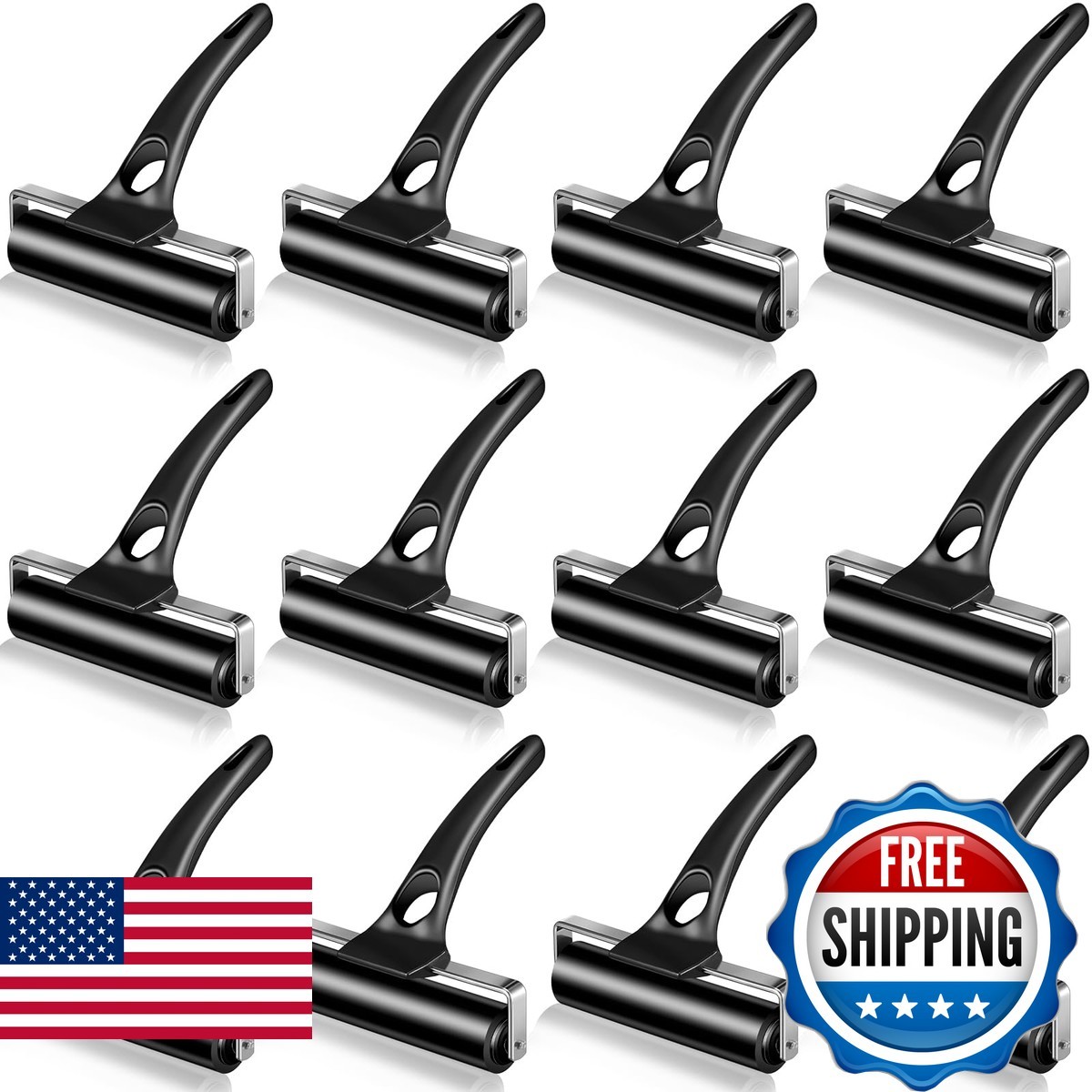 Frienda 12 Pack 4.7 Inch Rubber Brayer Rollers for Printmaking, Crafting