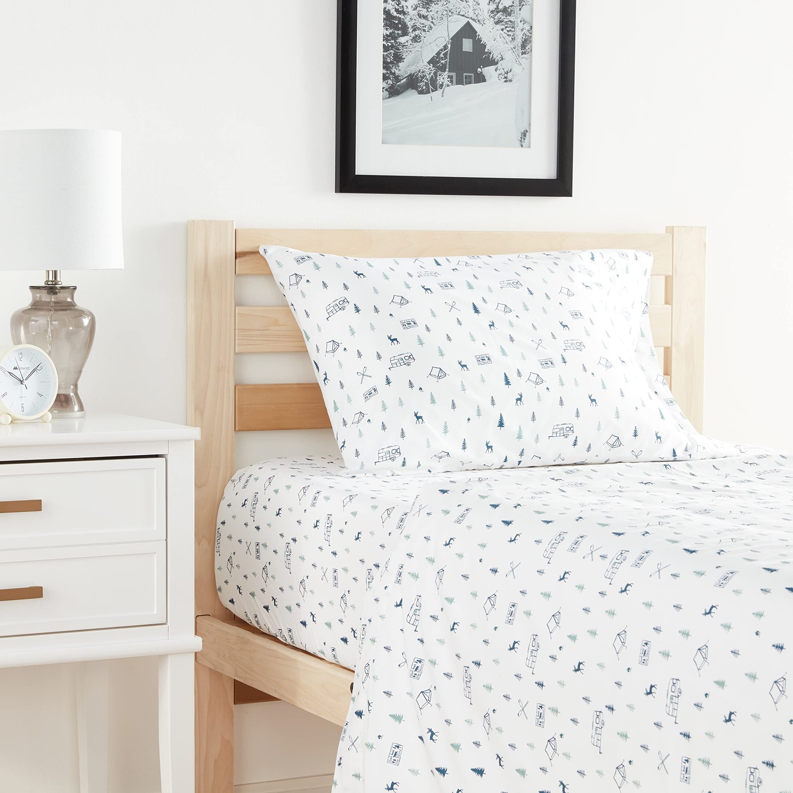 - Twin Sheet Set, Cotton Percale Bed Sheets, Crisp & Cool Bed Sheets, Ideal D...